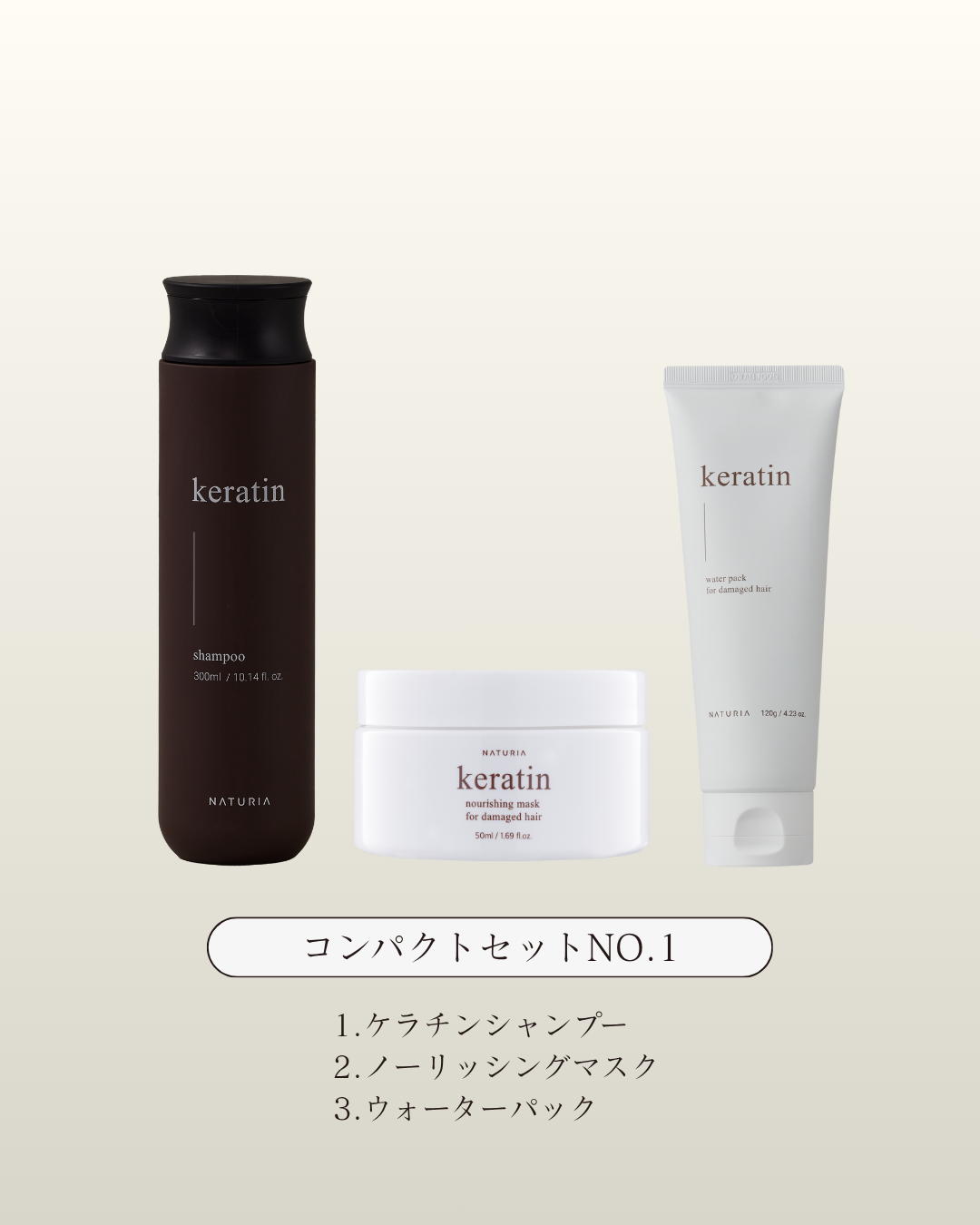 コンパクトセットNO.1【ダメージ毛・乾燥毛を「しっとりまとまる髪」にしたい方】しっとり補修&うるおい持続セット