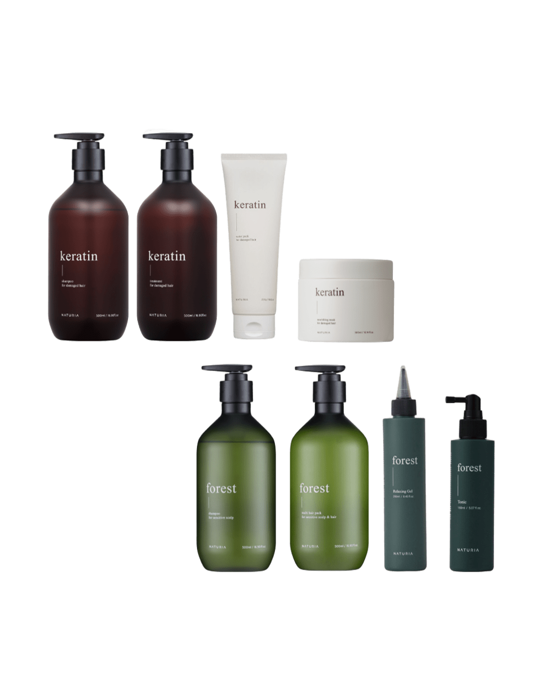 Weeklyプロホームケア【331ケア】Keratinシリーズ＆Forestシリーズ全8点SET